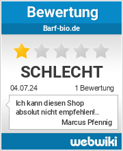 Bewertungen zu barf-bio.de