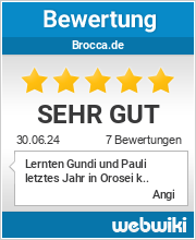 Bewertungen zu brocca.de