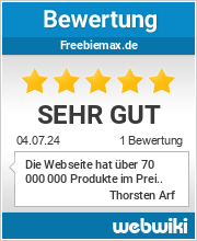 Bewertungen zu freebiemax.de