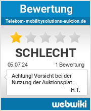 Bewertungen zu telekom-mobilitysolutions-auktion.de