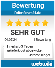 Bewertungen zu reifenforum24.de