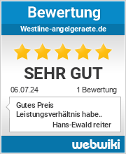 Bewertungen zu westline-angelgeraete.de