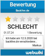 Bewertungen zu backfee.de