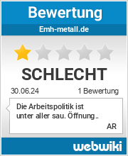 Bewertungen zu emh-metall.de