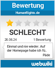 Bewertungen zu humanflights.de