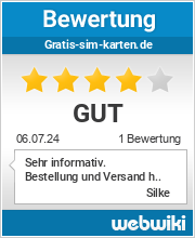 Bewertungen zu gratis-sim-karten.de