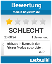 Bewertungen zu modus-bayreuth.de