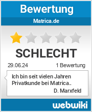 Bewertungen zu matrica.de