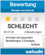 Bewertungen zu dacapo-records.de