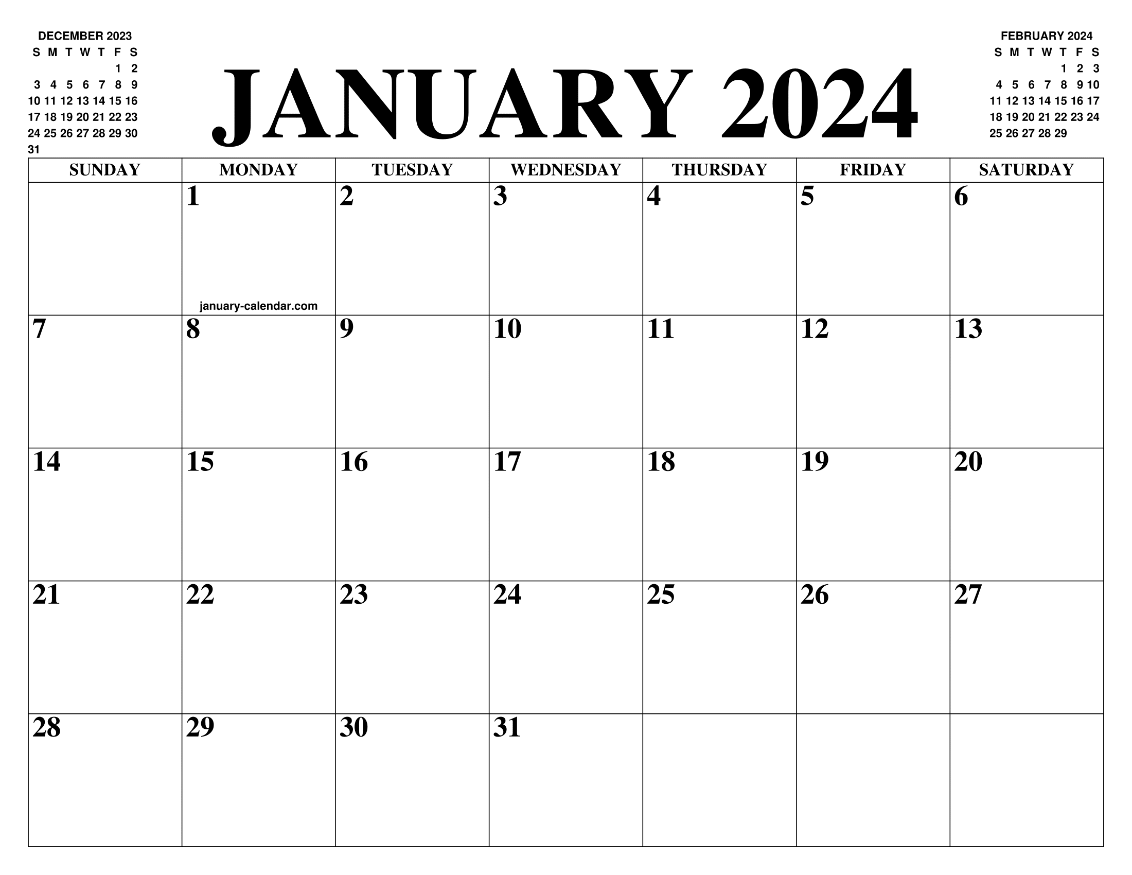 (c) January-calendar.com